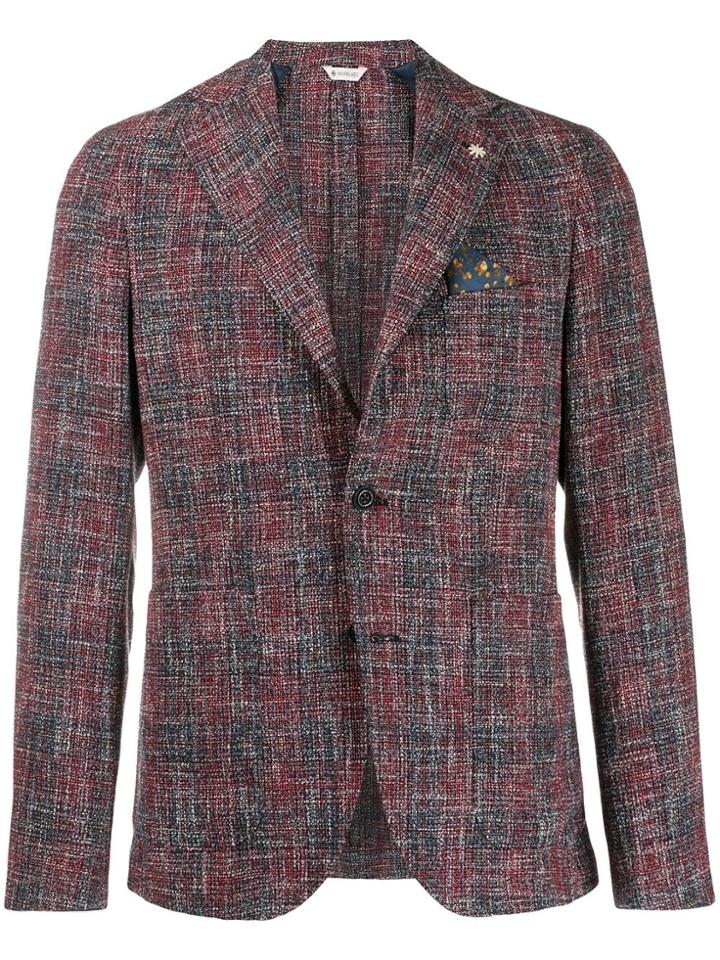 Manuel Ritz Classic Tweed Blazer - Blue