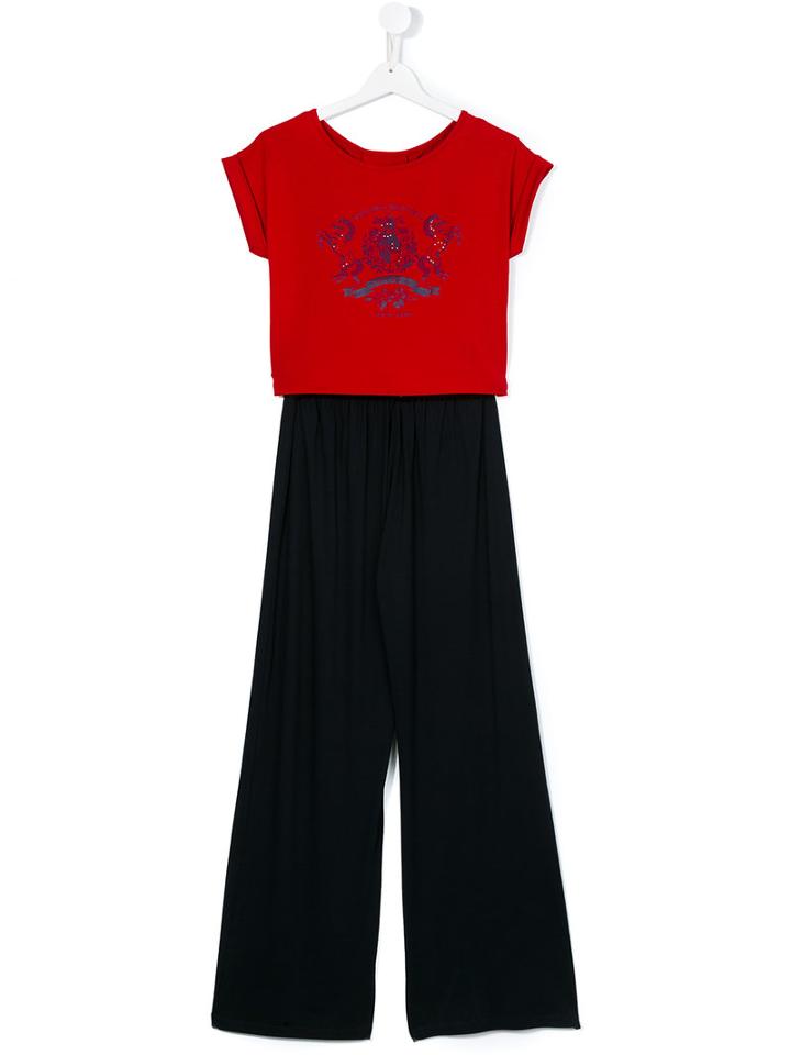 Lapin House - T-shirt Overlay Jumpsuit - Kids - Spandex/elastane/viscose - 14 Yrs, Blue