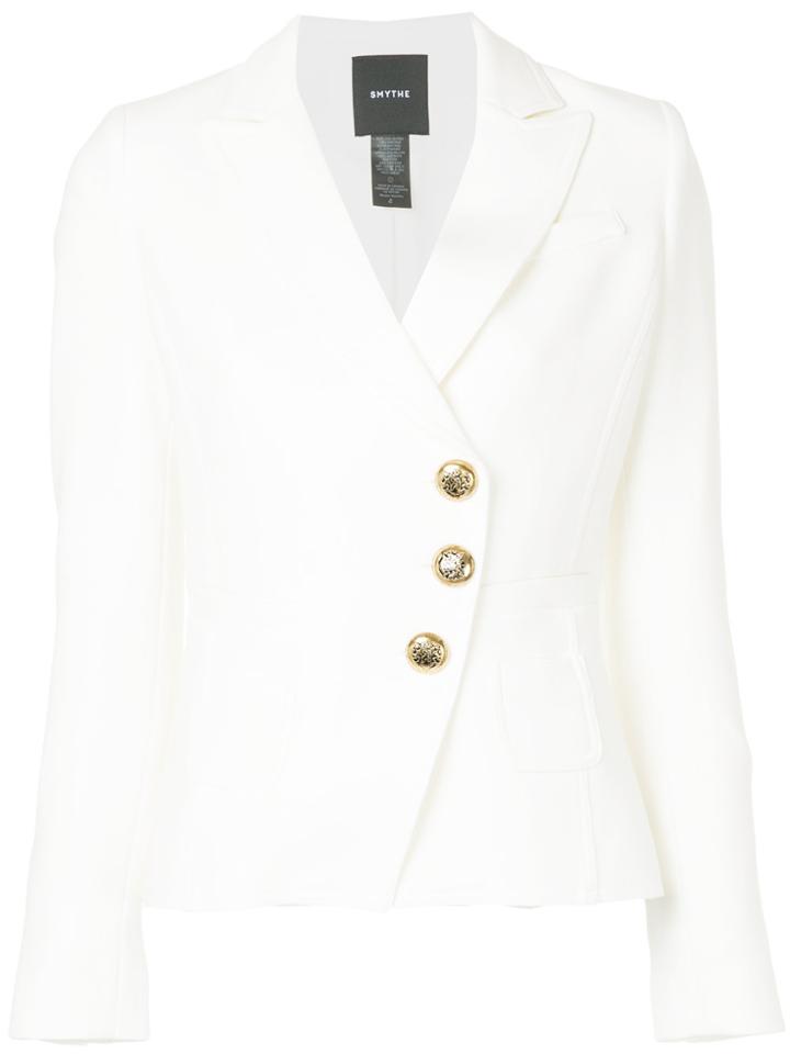 Smythe Wrap Fitted Blazer - White