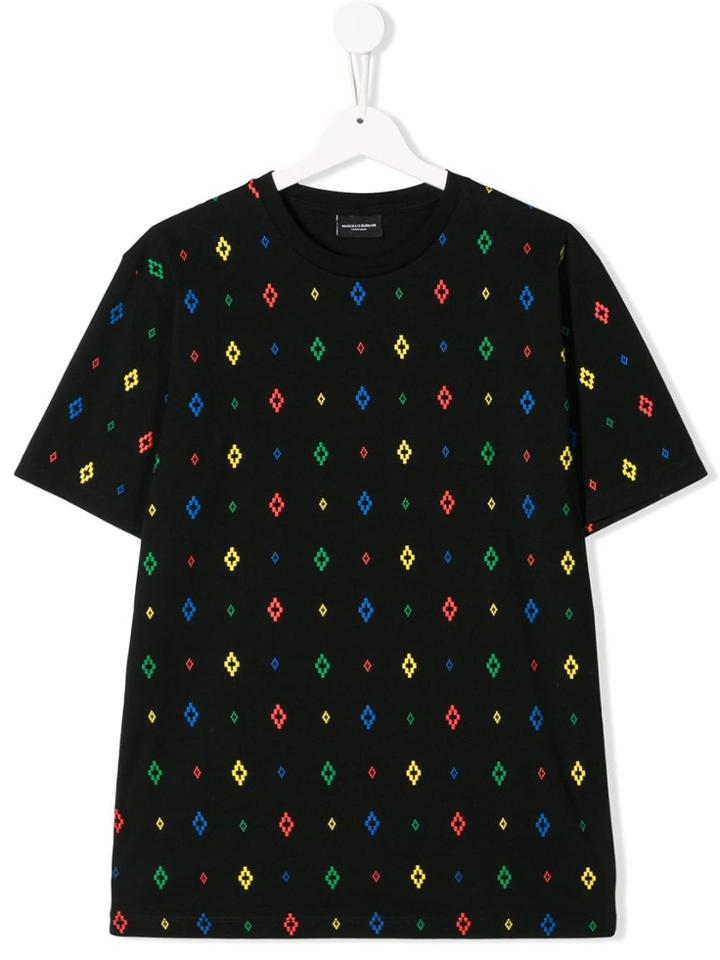 Marcelo Burlon County Of Milan Kids Teen All-over Logo T-shirt - Black