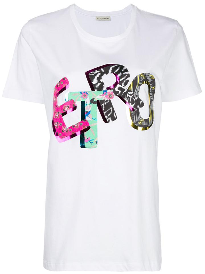 Etro Brand Print T-shirt - White