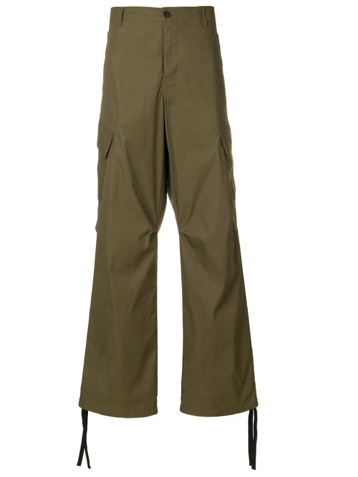 Msgm Wide Leg Trousers - Green