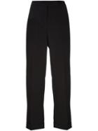 Salvatore Ferragamo Cropped Trousers, Women's, Size: 40, Black, Virgin Wool