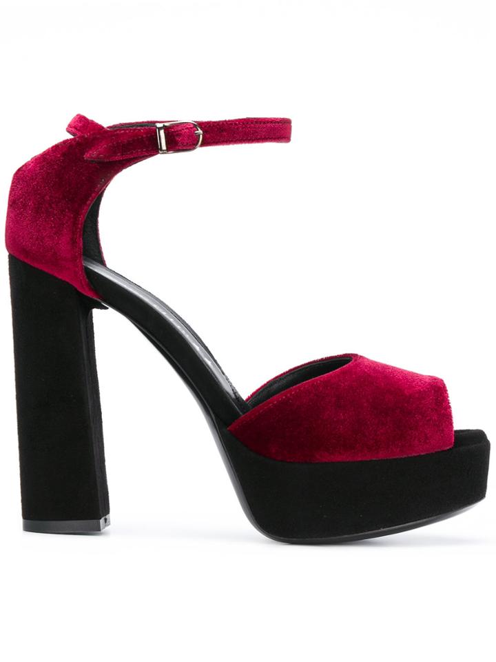 Marc Ellis Block Heeled Sandals - Red