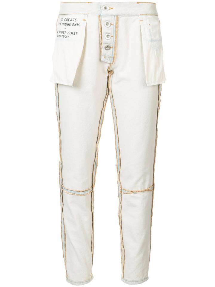 Unravel Project Reverse Straight-leg Jeans - White