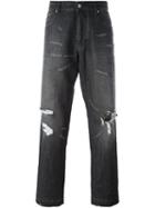 Ami Alexandre Mattiussi Distressed Slim Fit Jeans, Men's, Size: 29, Black, Cotton