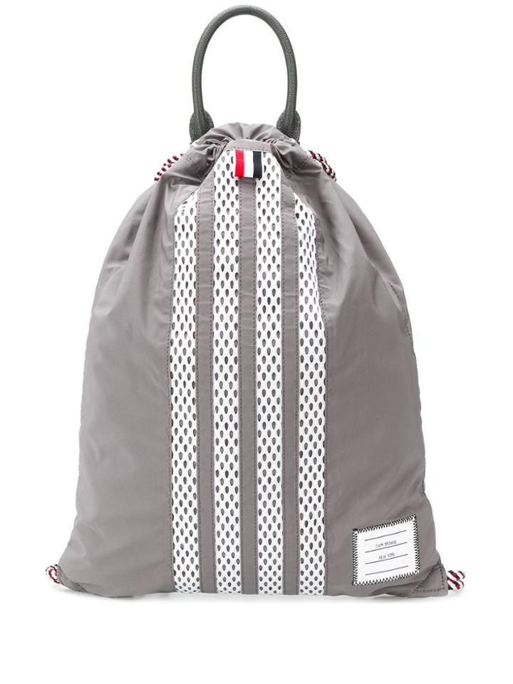 Thom Browne Military Ripstop Drawcord Bag - Grey
