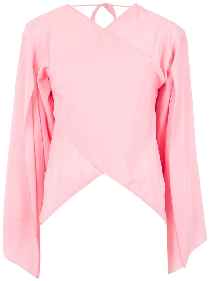 Reinaldo Lourenço Wrap Style Silk Blouse - Pink & Purple