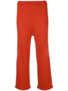 Le Ciel Bleu Knitted Cropped Trousers, Women's, Size: 36, Yellow/orange, Nylon/rayon