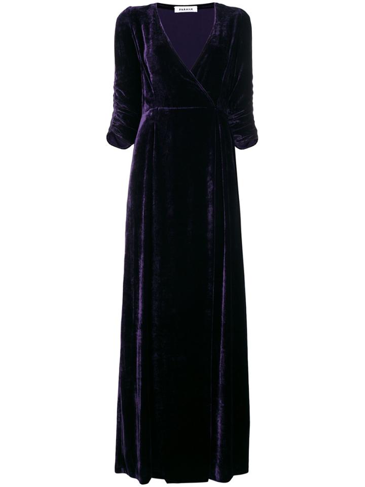 P.a.r.o.s.h. Velvet Wrap Dress - Pink & Purple
