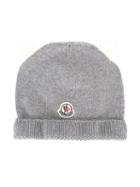 Moncler Kids Knitted Beanie, Boy's, Size: 6 Yrs, Grey