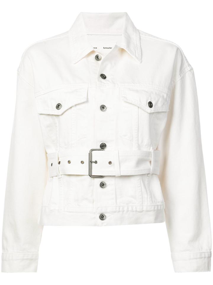 Proenza Schouler Belted Denim Jacket - White