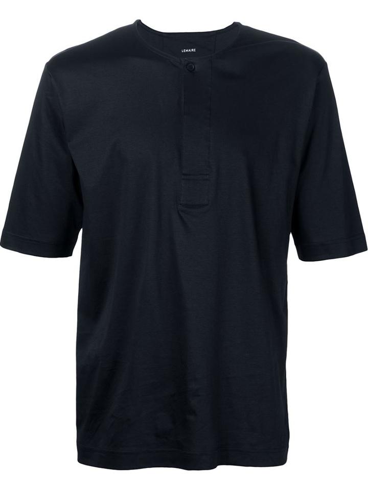 Lemaire 'henley' T-shirt, Men's, Size: Small, Black, Cotton