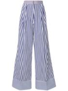 Rossella Jardini Striped Wide Leg Trousers - Blue