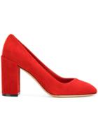 Salvatore Ferragamo Block Heel Pumps - Red