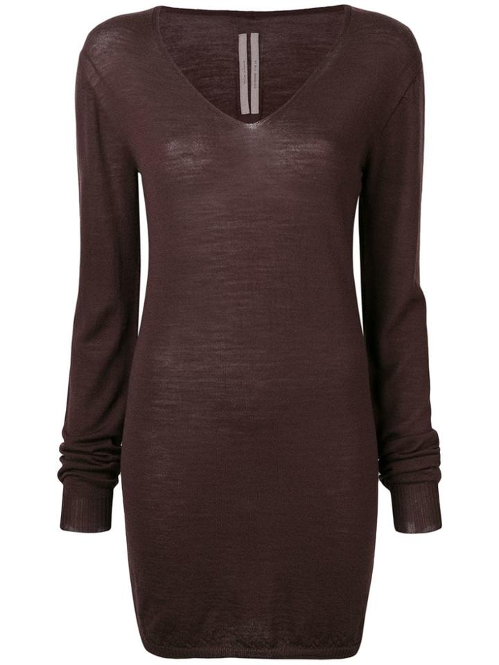 Rick Owens V-neck Knitted Top - Brown