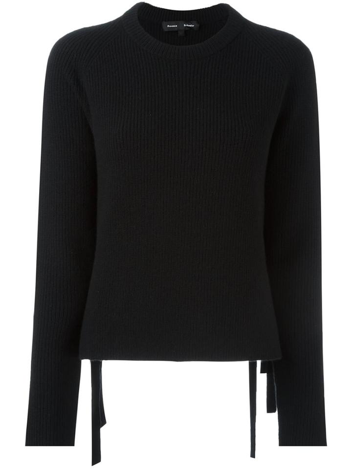 Proenza Schouler Side Tie Jumper, Women's, Size: Medium, Black, Cashmere/wool