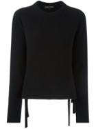 Proenza Schouler Side Tie Jumper, Women's, Size: Medium, Black, Cashmere/wool