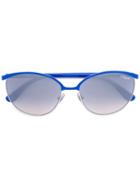 Vogue Eyewear - Half Frame Sunglasses - Women - Metal - 57, Blue, Metal