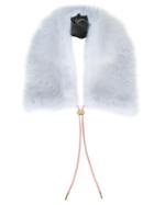 Mary Katrantzou Mink Fur Collar, Women's, Blue, Mink Fur/silk