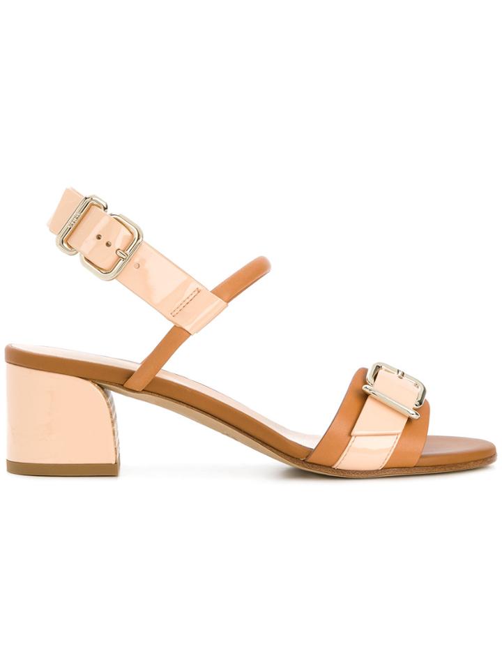 Tod's Buckled Block-heel Sandals - Nude & Neutrals
