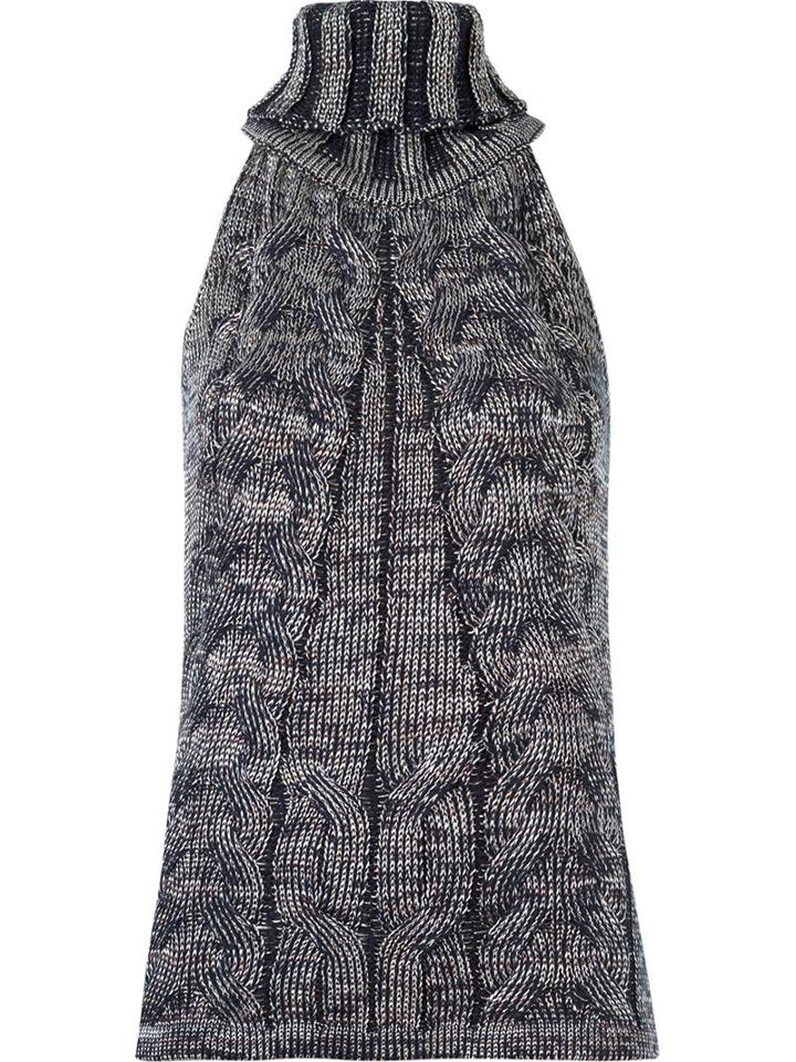 Cecilia Prado Sleeveless Knitted Blouse, Women's, Size: G, Blue, Acrylic/polyamide/viscose