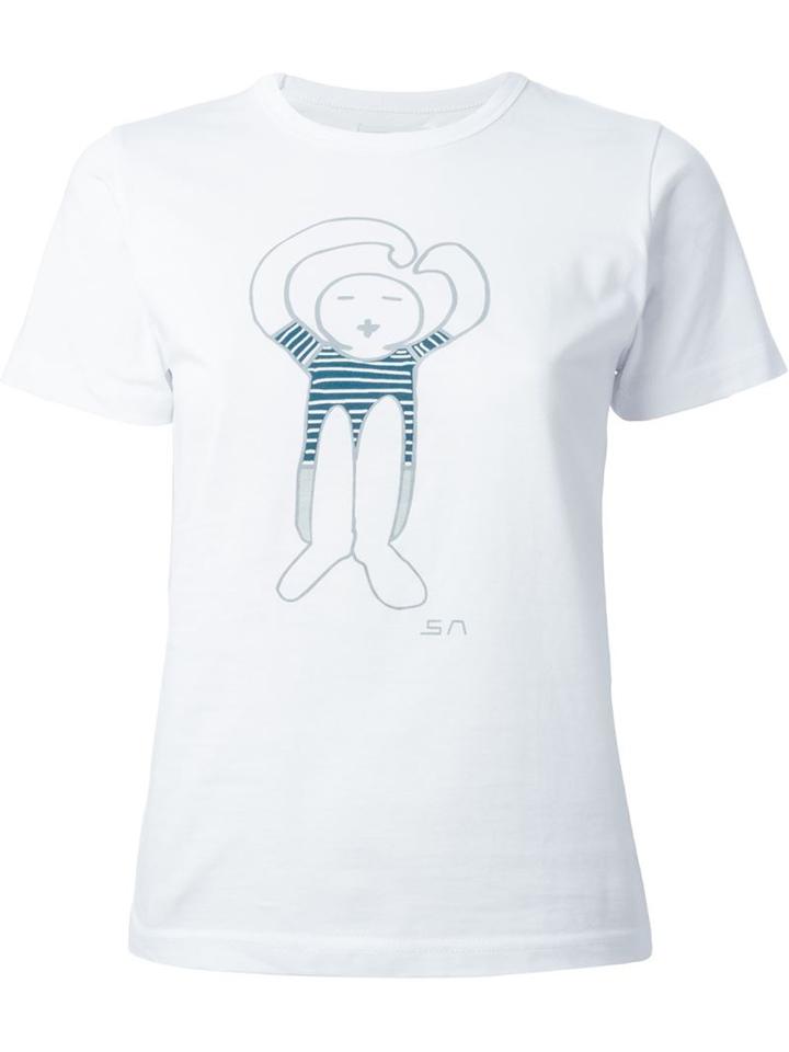 Société Anonyme Logo Print T-shirt, Women's, Size: M, White, Cotton