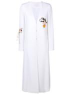 Genny Africa Embellished Coat - White