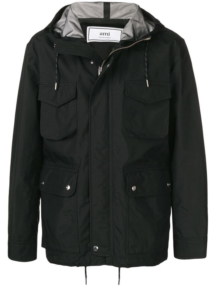 Ami Alexandre Mattiussi Hooded Pocket Jacket - Black