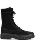 Tod's Flatform Lace-up Boots - Black