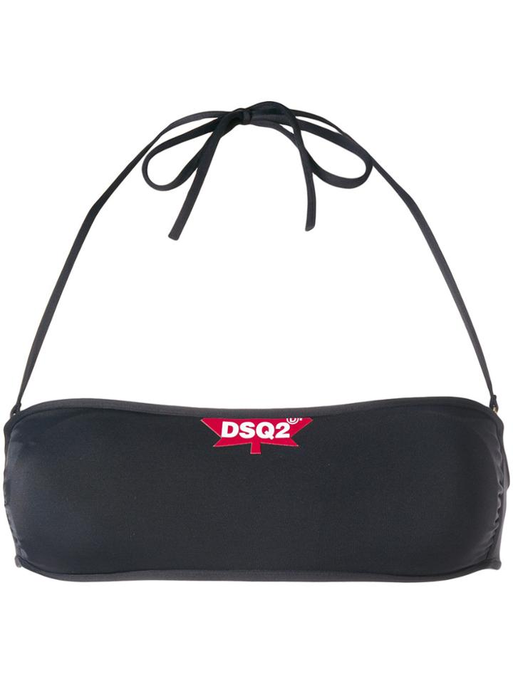 Dsquared2 Halterneck Logo Bikini Top - Black