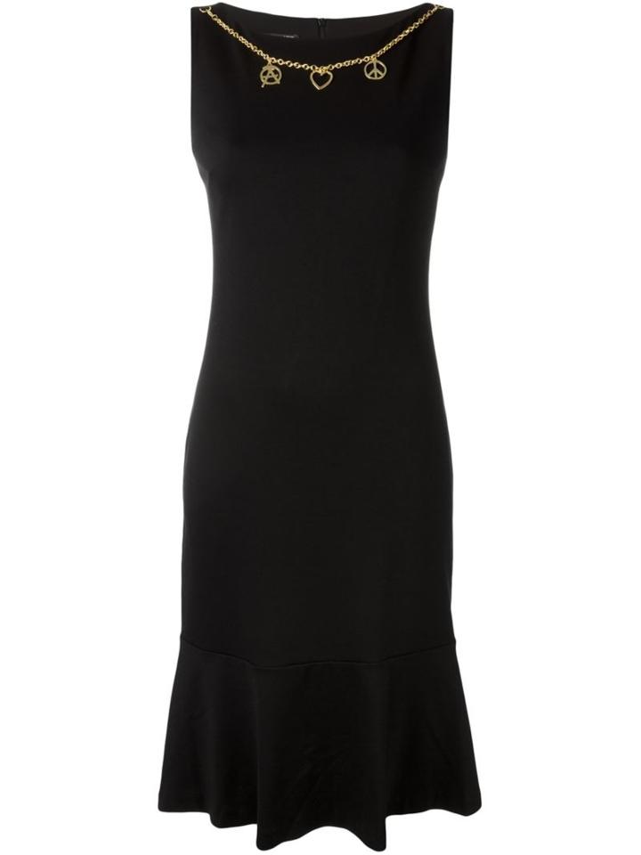 Love Moschino Chain Detail Dress, Women's, Size: 40, Black, Polyamide/spandex/elastane/viscose