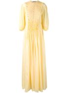 Ermanno Scervino - Embroidered Maxi Dress - Women - Silk - 42, Yellow/orange, Silk