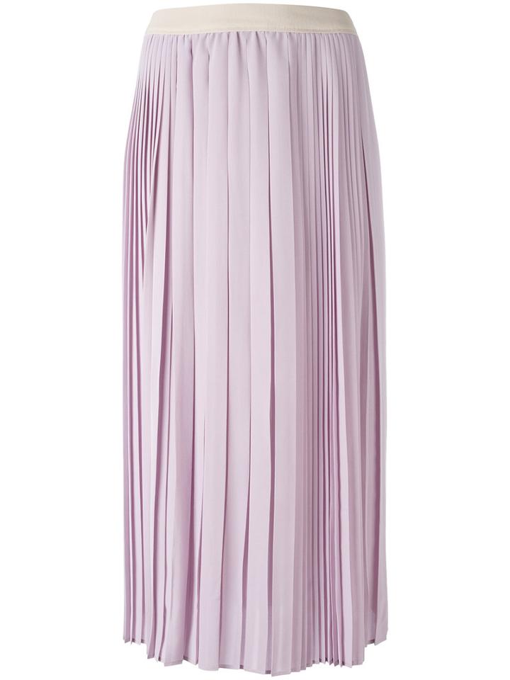 Agnona Pleated Skirt, Women's, Size: Medium, Pink/purple, Silk/cotton/spandex/elastane