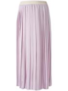 Agnona Pleated Skirt, Women's, Size: Medium, Pink/purple, Silk/cotton/spandex/elastane