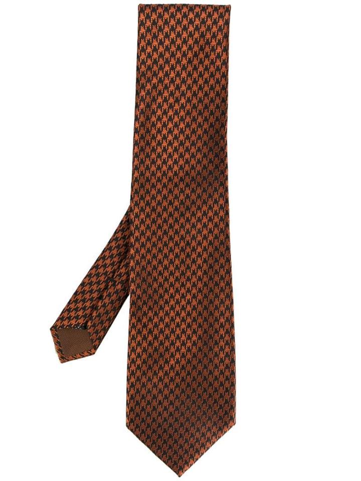 Tom Ford Houndstooth Print Tie - Brown