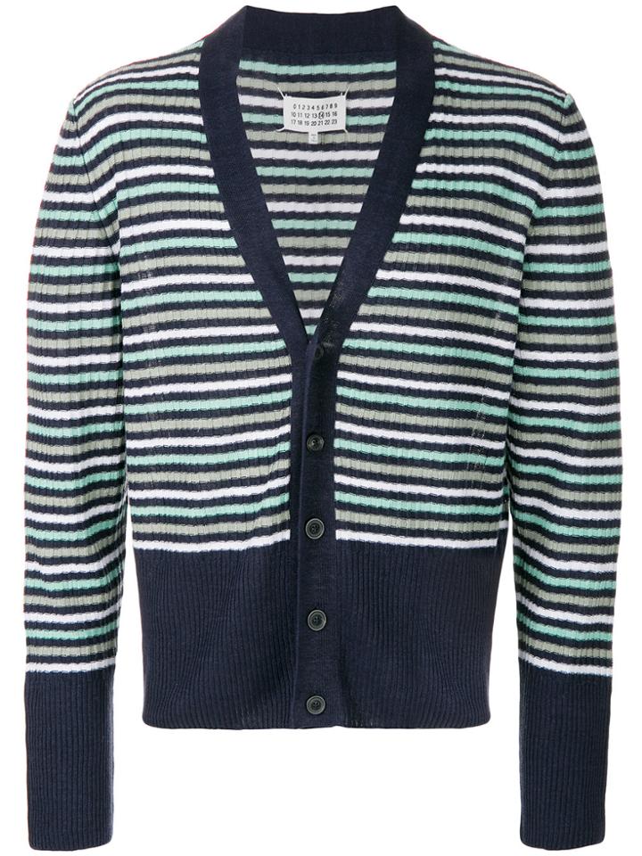 Maison Margiela V-neck Striped Cardigan - Green