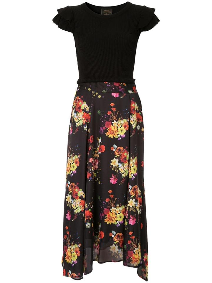 Loveless Floral Ruffle Skirt - Black