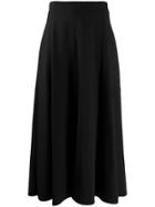 Federica Tosi Plain Midi A-line Skirt - Black