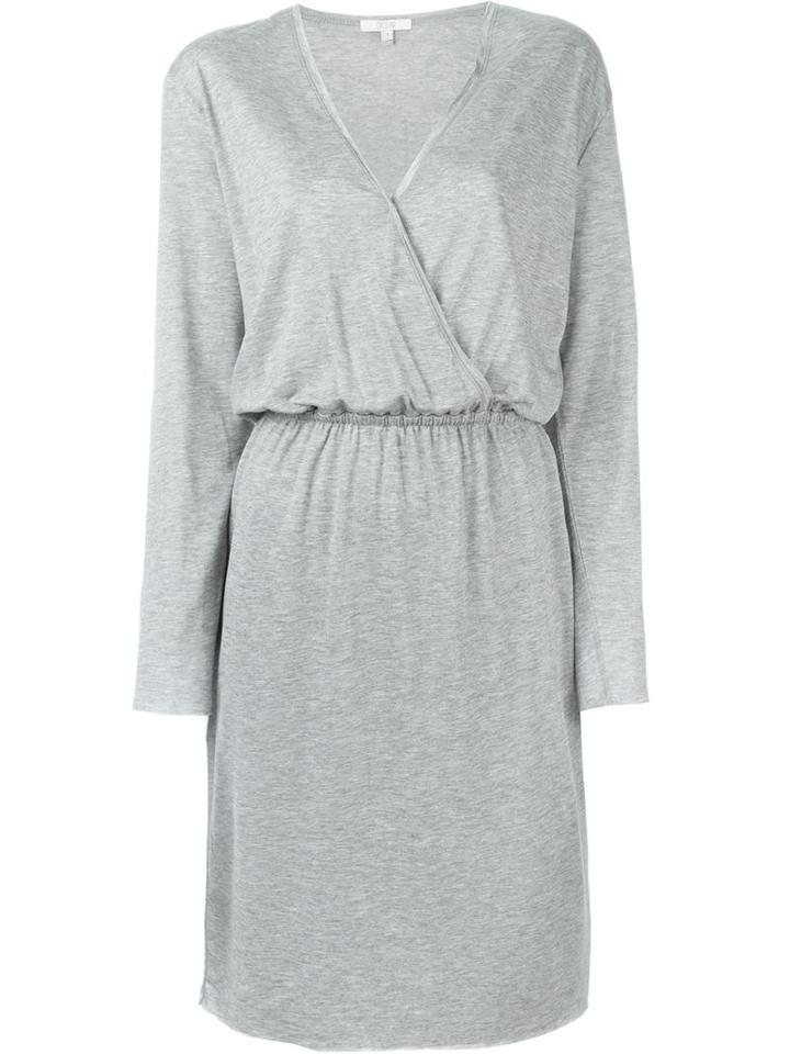 Dagmar Wrap Jersey Dress, Women's, Size: Large, Grey, Lyocell