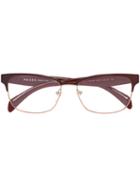 Prada Eyewear Square Shaped Glasses, Red, Acetate/metal