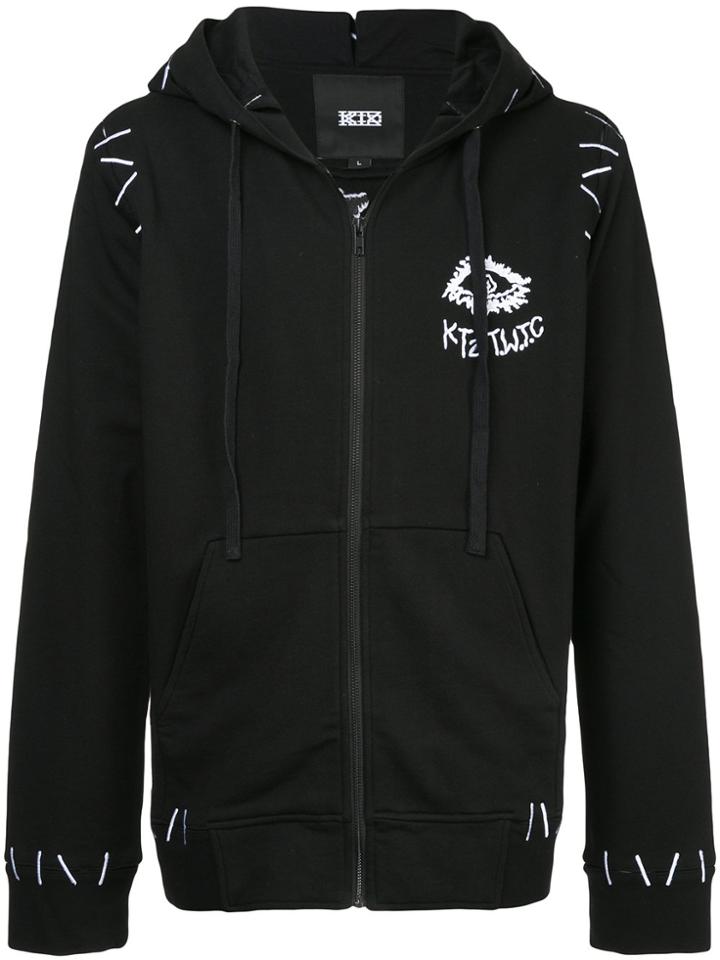 Ktz Embroidered Zipped Hoodie - Black