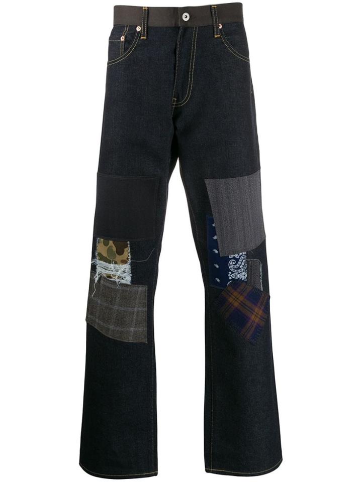 Junya Watanabe Man Multi-patch Detail Jeans - Blue