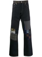 Junya Watanabe Man Multi-patch Detail Jeans - Blue