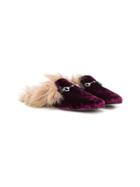 Gallucci Kids Velvet-effect Slippers - Purple