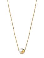 Shihara Half Pearl Necklace 45&deg; - Metallic