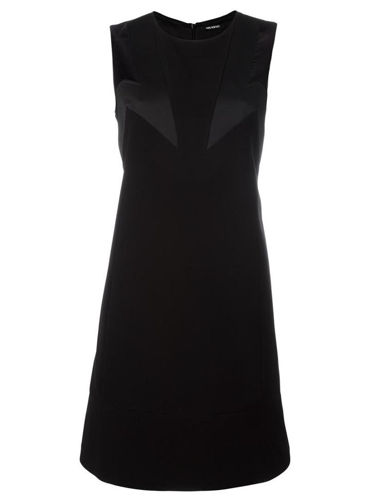 Neil Barrett Geometric Insert Dress, Women's, Size: Small, Black, Polyester/acetate/cotton/polyester