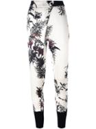 Ann Demeulemeester Floral Print Trousers, Women's, Size: 38, White, Silk/cotton/spandex/elastane/rayon