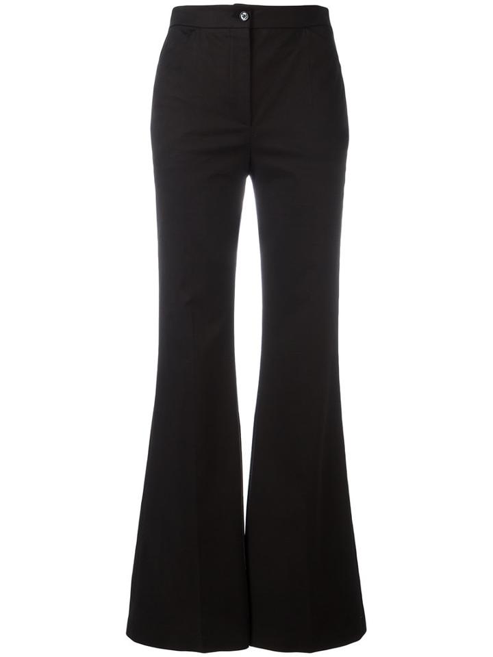 M Missoni Flared High-waisted Trousers, Women's, Size: 42, Black, Cotton/spandex/elastane/acetate/polyester