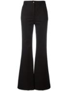 M Missoni Flared High-waisted Trousers, Women's, Size: 42, Black, Cotton/spandex/elastane/acetate/polyester